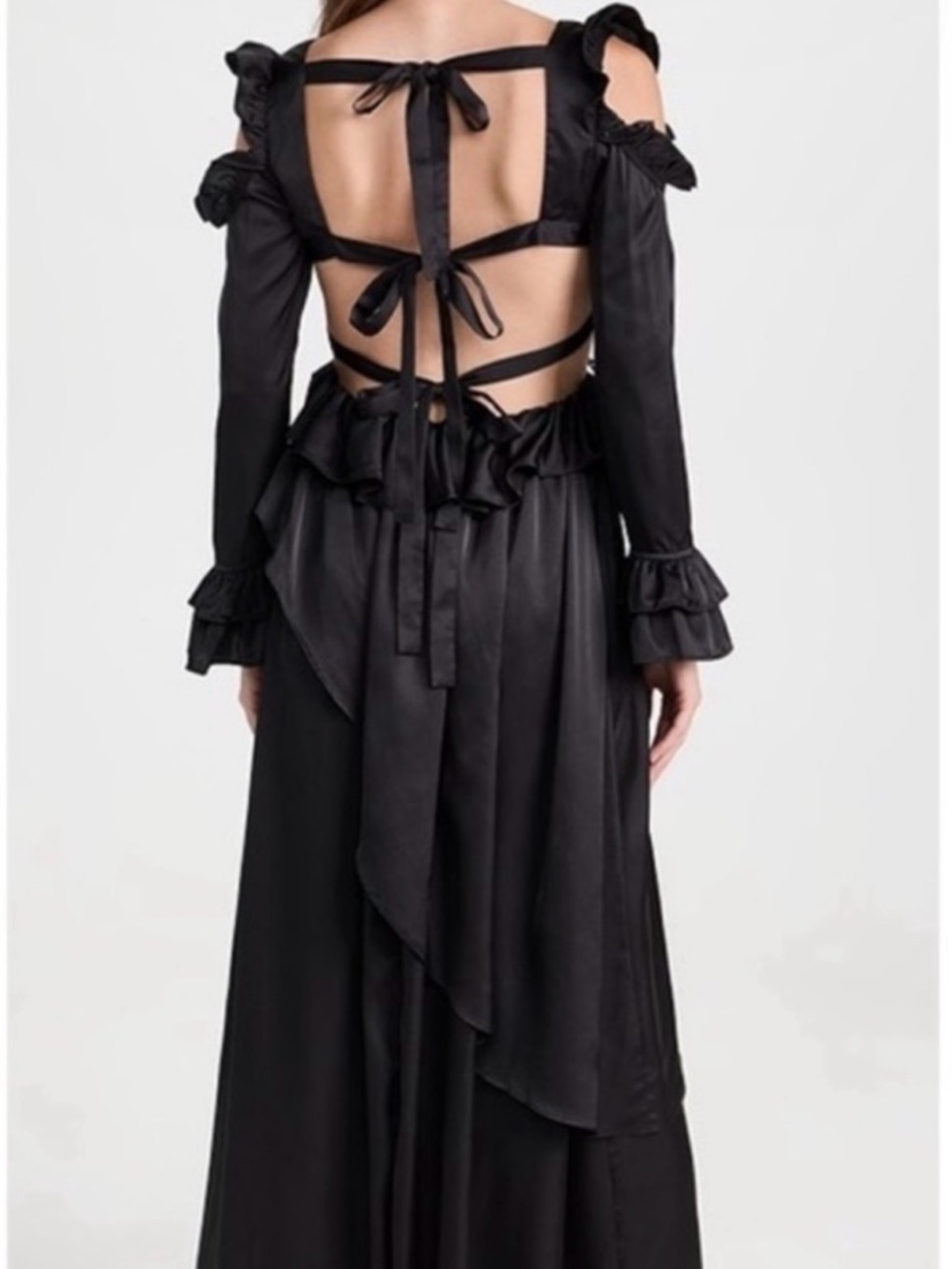 FREE PEOPLE X ALLINA LIU VALKYRIE DRESS SIZE MEDIUM ONYX BLACK NWT 🖤 - Picture 3 of 11